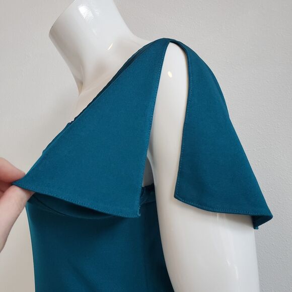 Vintage 70s Teal Tunic Blouse - Picture 6 of 7